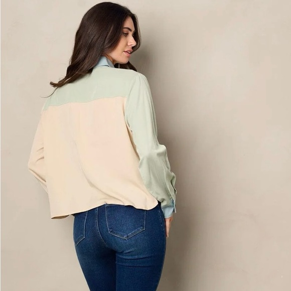 cropped color-blocked top - Picture 4 of 4